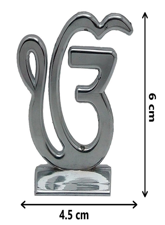 GCT Sikh Religious Symbol EK Onkar Idol IK Onkar Idol (B-57) Silver Metal Statue for Home Décor Car Dashboard Mandir Pooja Murti Temple Puja Office Table Showpiece - Image 2